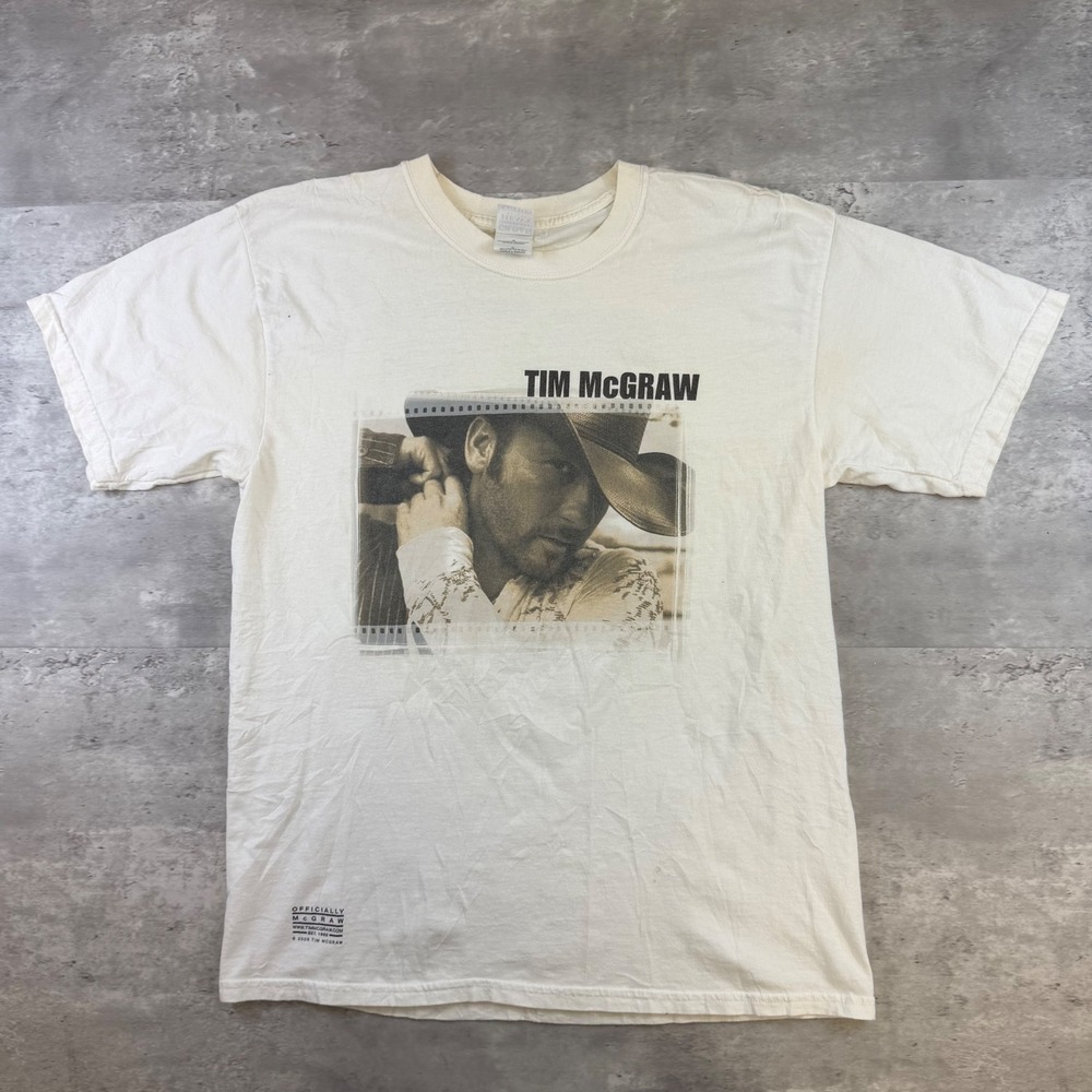 Vintage Tim McGraw 2005 Tour Shirt Dancehall Doctors Cream Mens Large